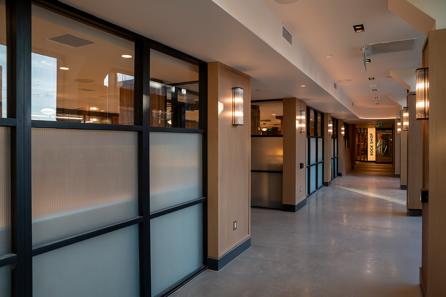 Lobby glass partitions