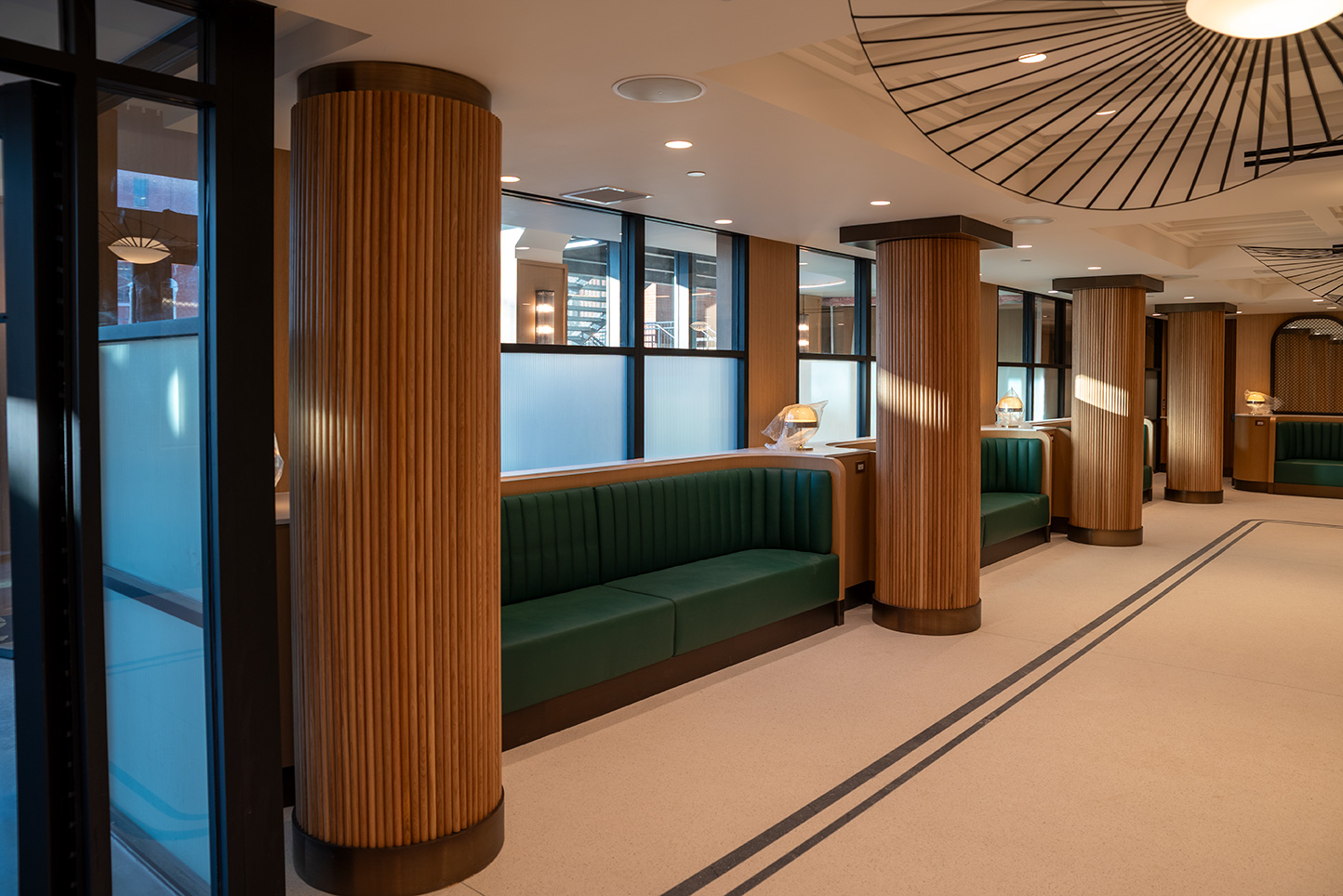 Lobby glass partitions